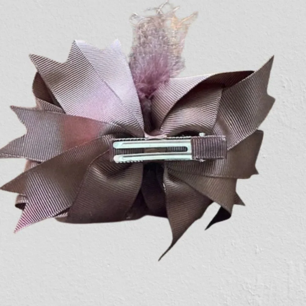 Brown Super Deluxe Bows w/ Feather Accents